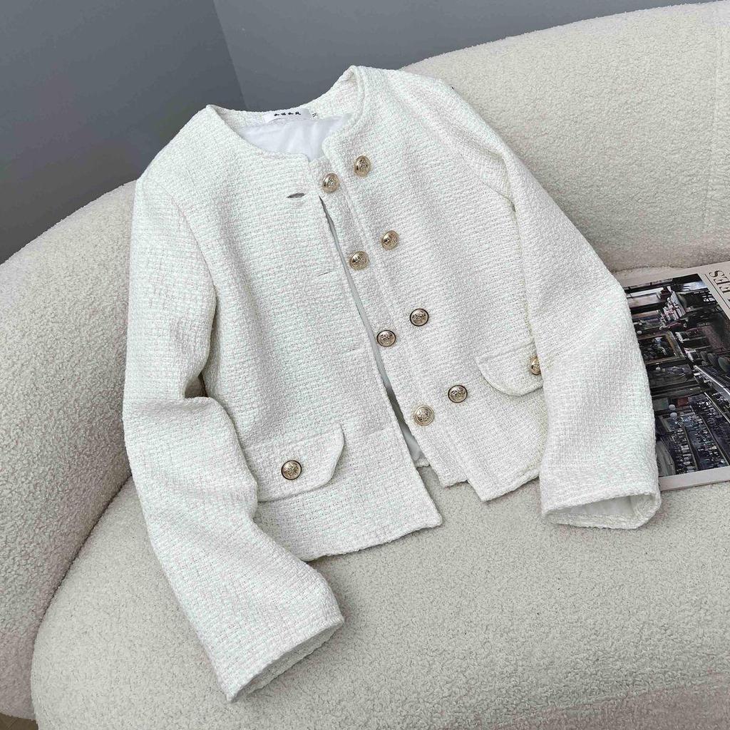 Spring & Autumn Korean Style Petite Versatile Round Neck Jacket for Women