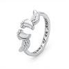 Elegant Mother Angel Ring with Baby Footprint - Sweet and Fashionable Jewelry for Women