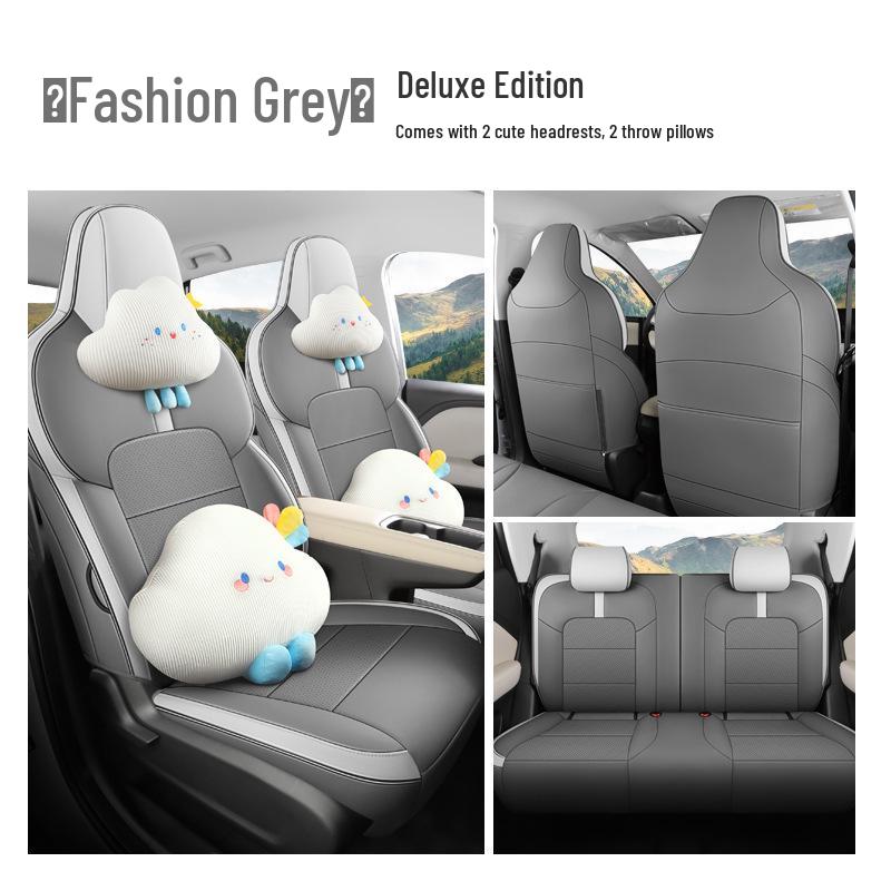Wuling Bingo PLUS Leather Perforated Seat Cushion - All-Season Universal Cartoon Design