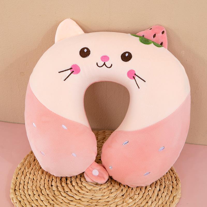 Customizable Cartoon Embroidery U-Shaped Memory Foam Neck Pillow for Travel & Home