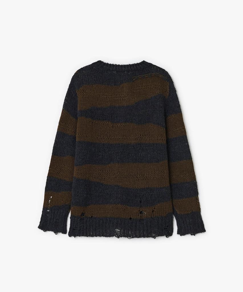 SUNBURNPROJECT Damaged Color Block Knit, Black