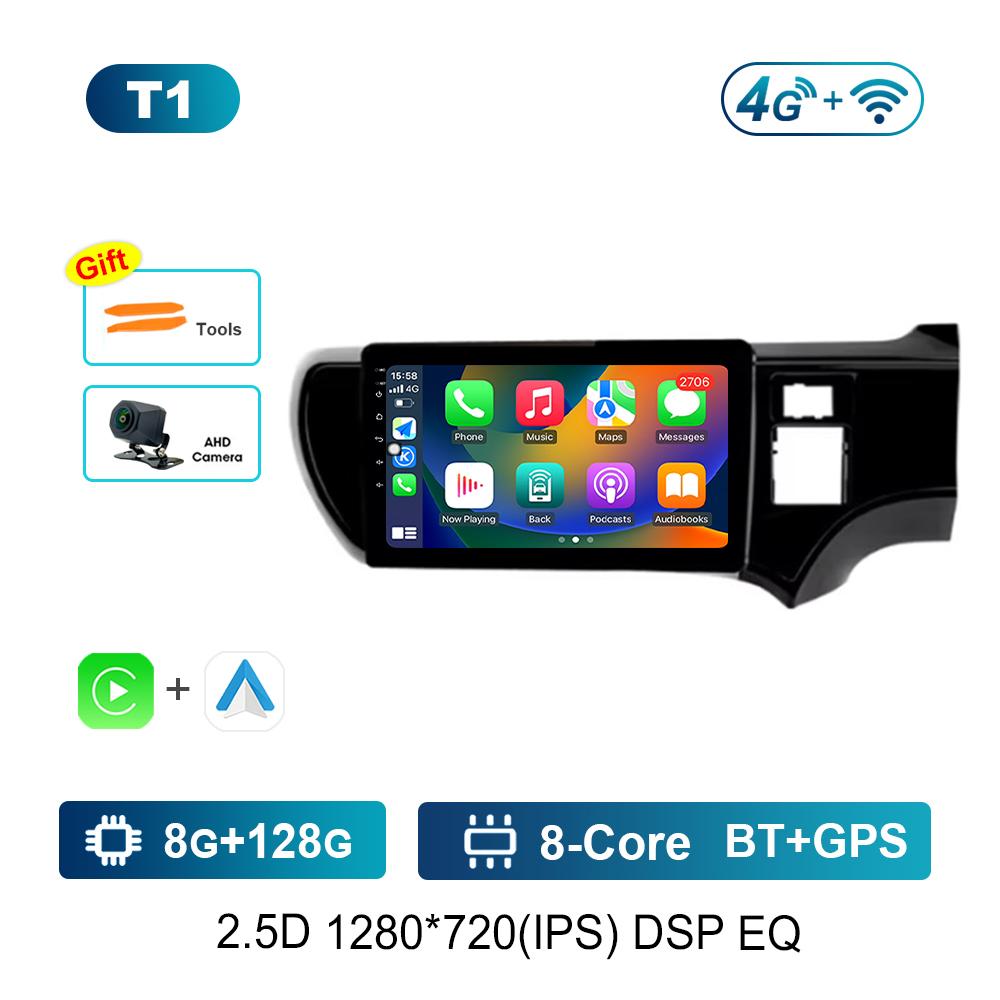 9 Inch DSP Stereo Android OS for Toyota Aqua 2011 - 2017 Navi GPS 4G Car Radio Multimedia Player BT IPS Screen WiFi Cooling Fan