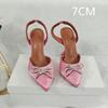 2025 Satin High Heels Women'S Bow Sexy Rhinestone Pointe Women'S Shoe Wine Glass Everything Stylish
