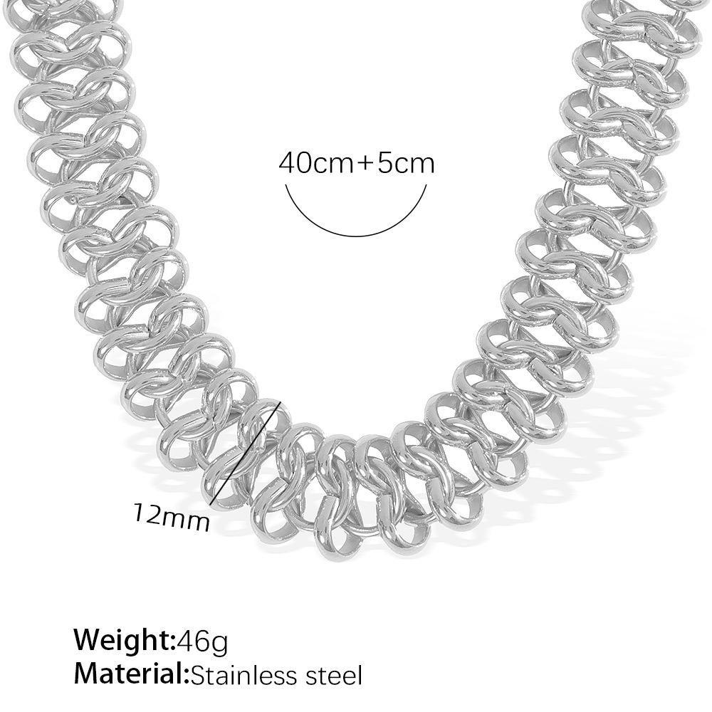 Year Exaggerated Thick Bracelet Necklace Set Couple Gift Hollow Chain Design Jewelry
