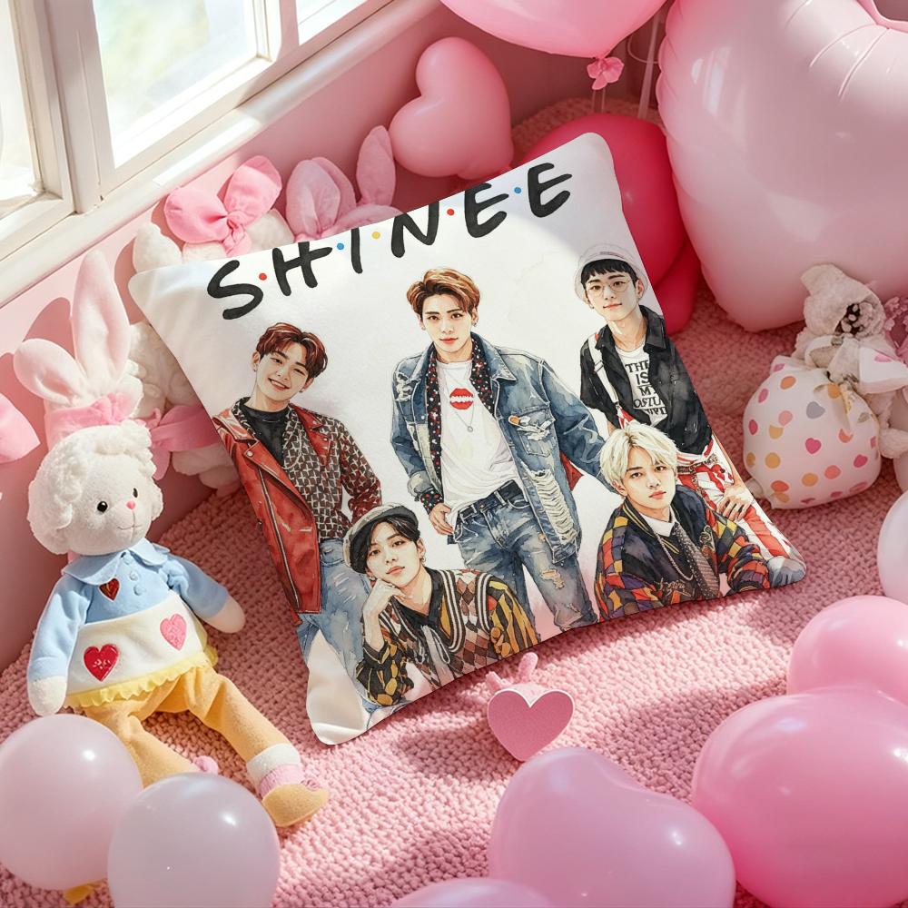 Kpop SSSSHINeeSS Cushion Cover Pattern Printed Pillowcase for Living Room Sofa Cushion Cover Bedroom Decor