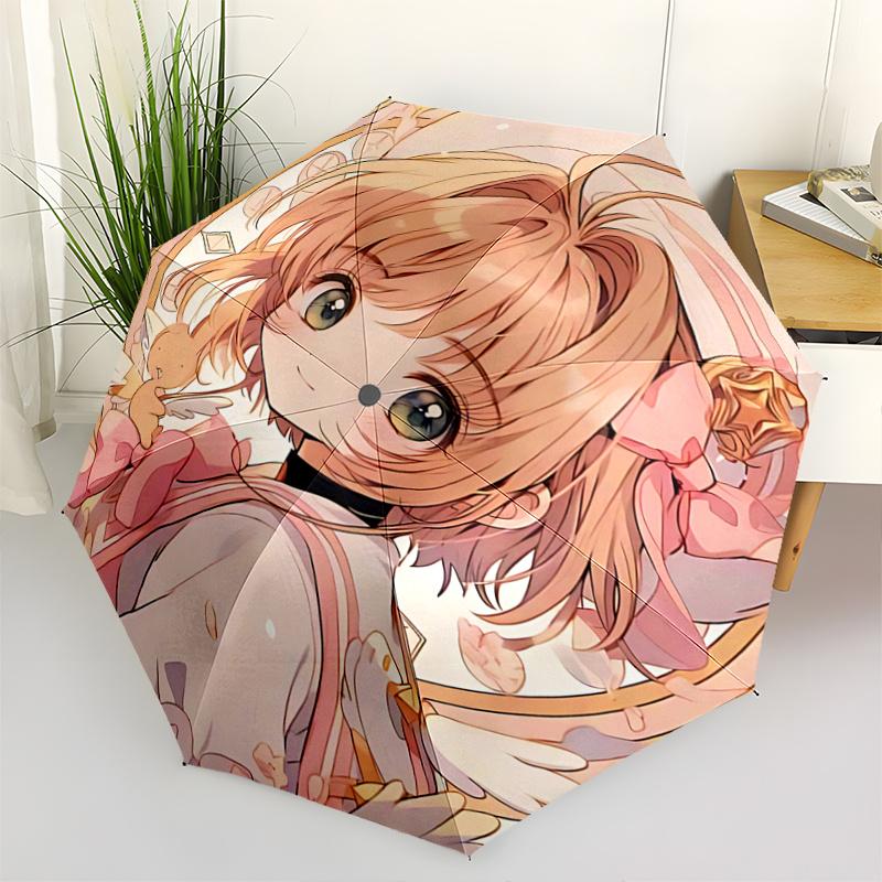 

1pc Cherry Blossom Fantasy Automatic Opening Folding Umbrella with 8-Bone Iron Frame - Perfect for Fans, Travelers, Everyday Use, and Festive Gif