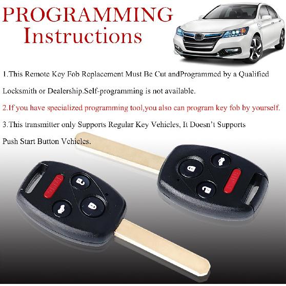 MechanMagic Key Fob Remote Replacement Fits for Honda Pilot 2009 2010 2011 2012 2013 2014 2015/ Accord Sedan 2008-2012 KR55WK49308 Keyless Entry