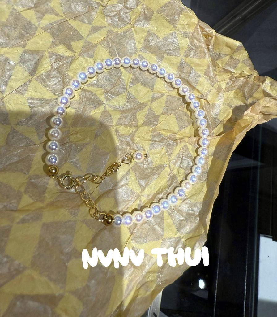 Jewelry, Ruth O Daytime Women'S Pink Pearl Bracelet, Thousand Celebrities Strong Light Colorful Aurora Seawater Bead Bracelet