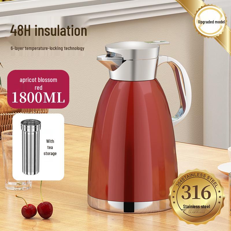 Stainless Steel Insulated Water Kettle - Large Capacity 316 Thermos Pot for Stewing Tea and Keeping Water Warm