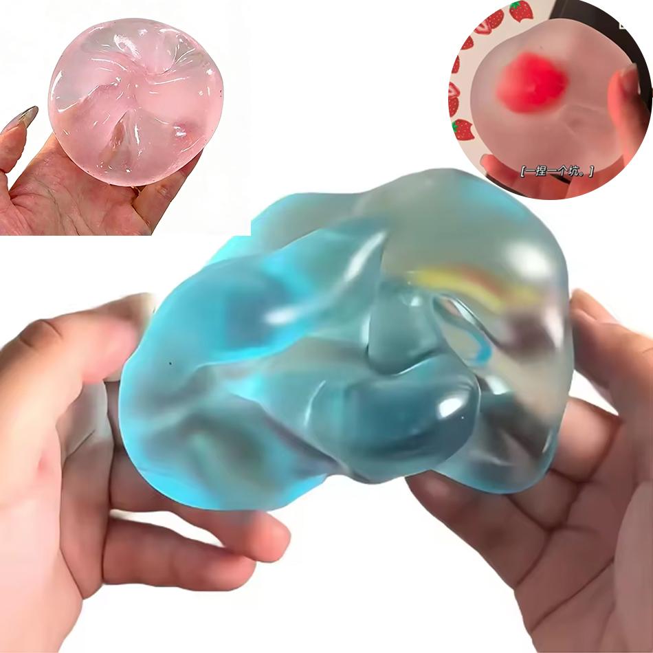 Blue Maltose Squishy Toys Anti Stress Sensory Fidgets Toy Soft Simulated Transparent Maltose Slow-Rebound Decompression Toy