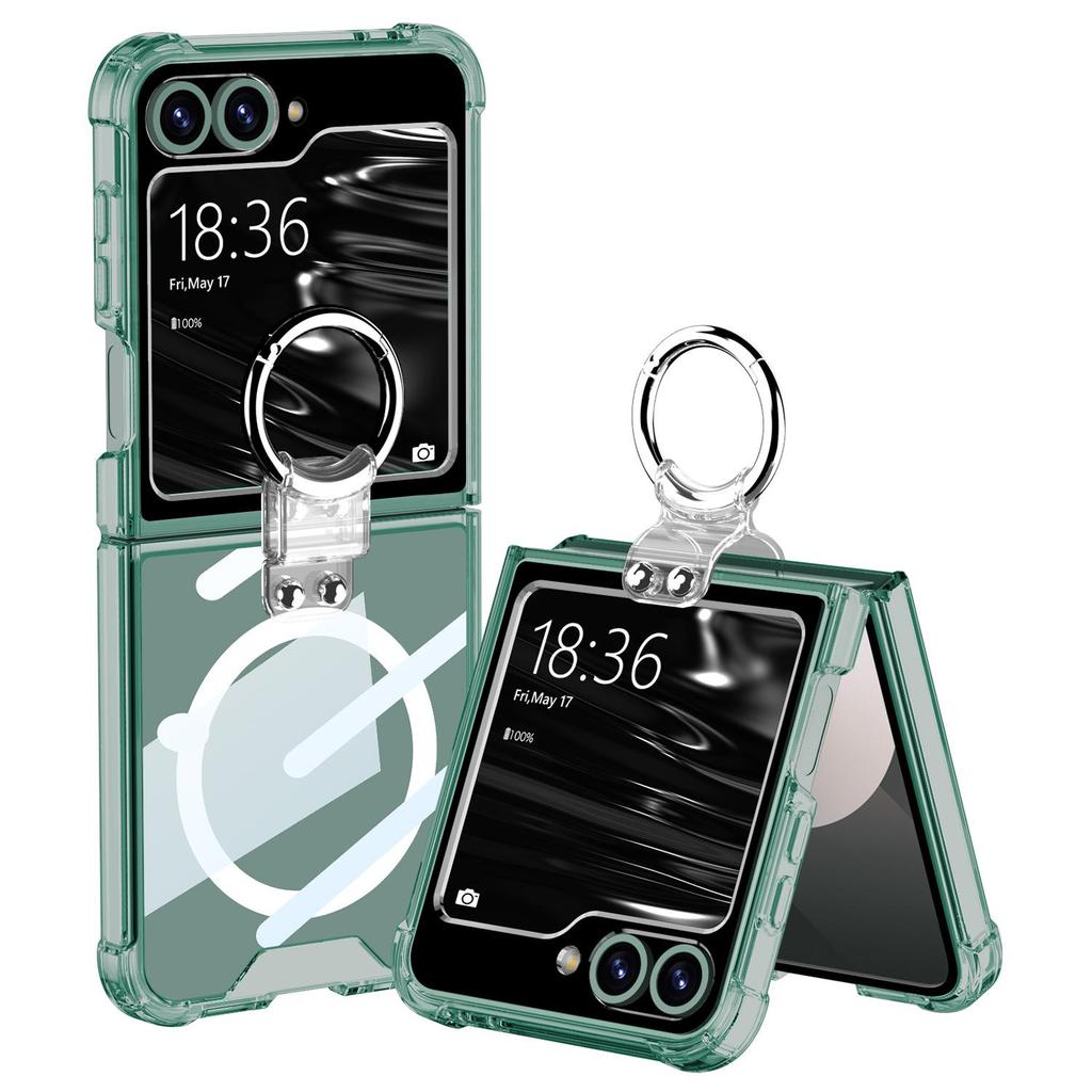 Samsung Flip6 Foldable Phone Case: Anti-collision Protective Cover with Airbag, Finger Ring, and Wireless Charging Compatibility
