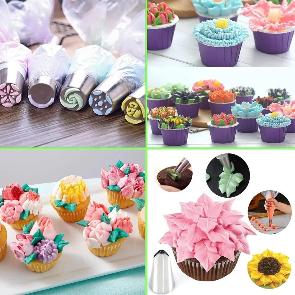 8/27 Stück Set DIY Backwerkzeuge für Russische Spritztüllen Edelstahl Spritztüllen Set Süßigkeiten Dekoration Backen Kuchenwerkzeuge