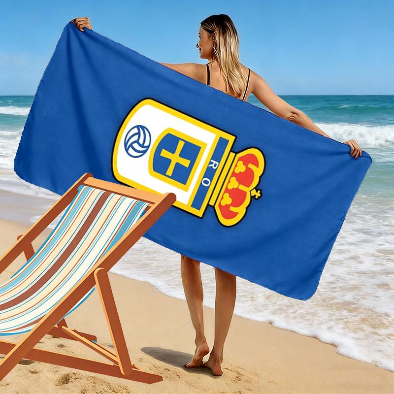 Asciugamano da Spiaggia Stampa Real Oviedo, Asciugamano Grande Morbido Asciugatura Rapida per Spiaggia Campeggio Nuoto