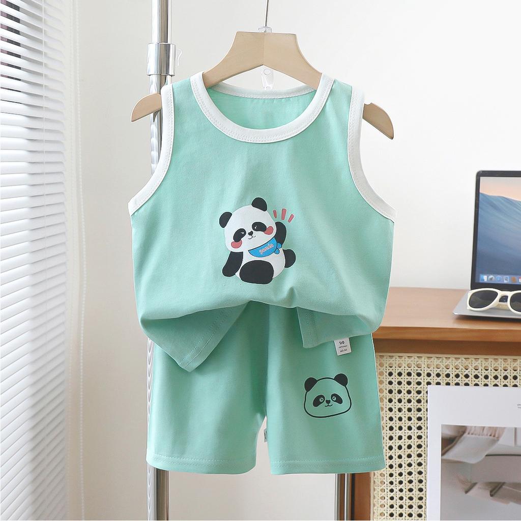 Children's Vest Set Boys' Shorts Summer Cotton New Baby Clothes Girls' Summer Clothes Summer Clothes Children's Clothes