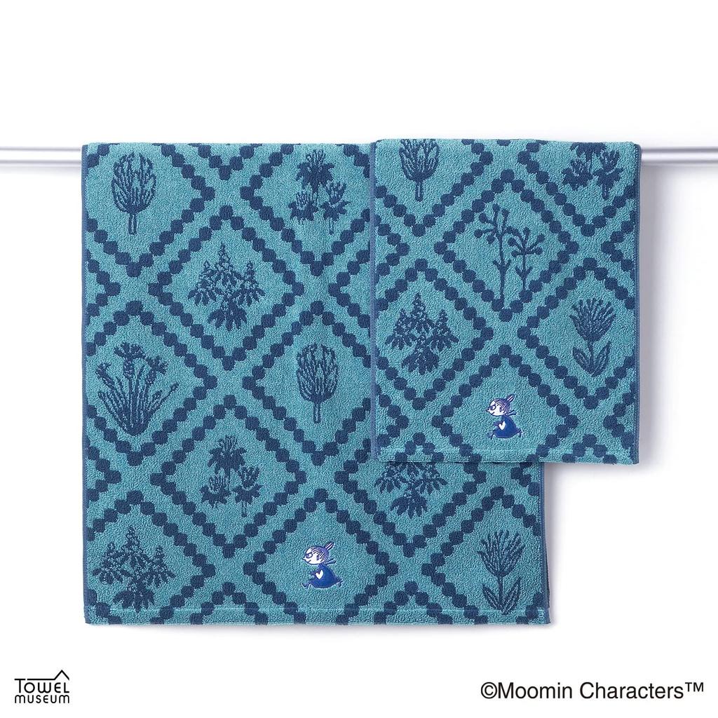 Mumin Gesicht Kleines Wiedergeborenes Flauschiges 34 x 80cm Diamantförmiges Handtuch, Marineblau, Mein, Baumwolle, Baumwolle, 47-2822150, Ca.