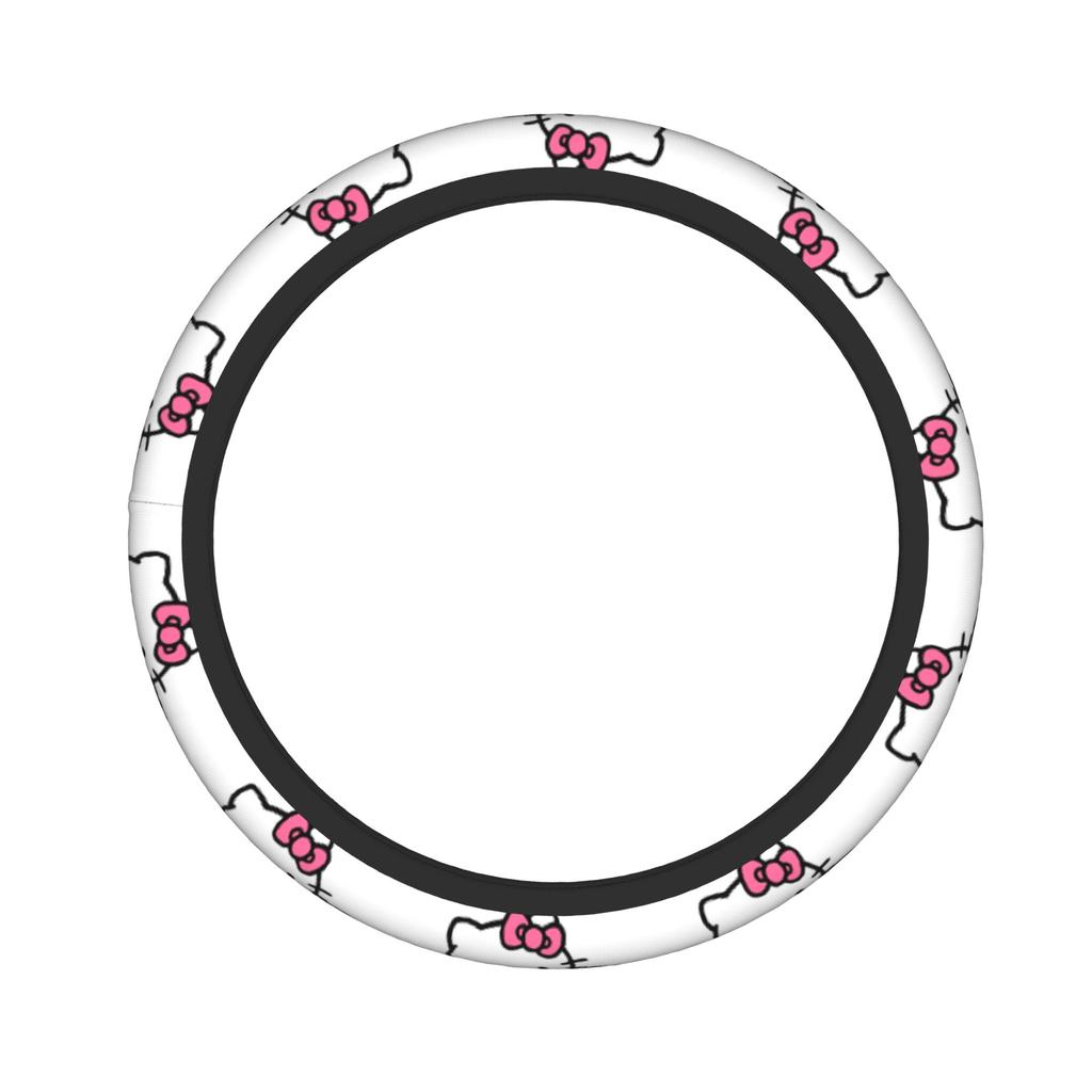 Kittys Cartoon Car Steering Wheel Cover 38cm Steering Wheel Protective Cover Auto Decoration Interior Accessories