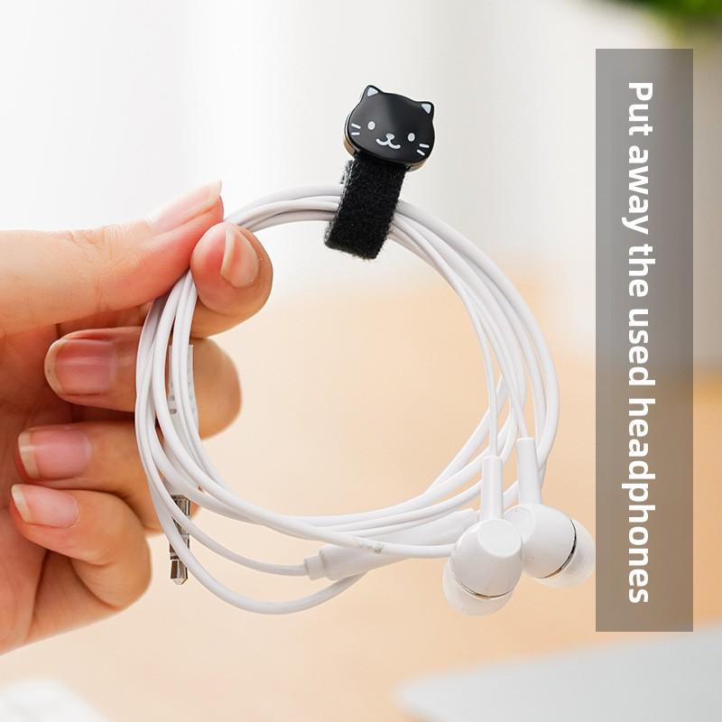 1/4PCS Cat Data Cable Storage Strap Velcro Cable Tie Cable Organizer Computer Cable Tie Organizing Wire Fixer