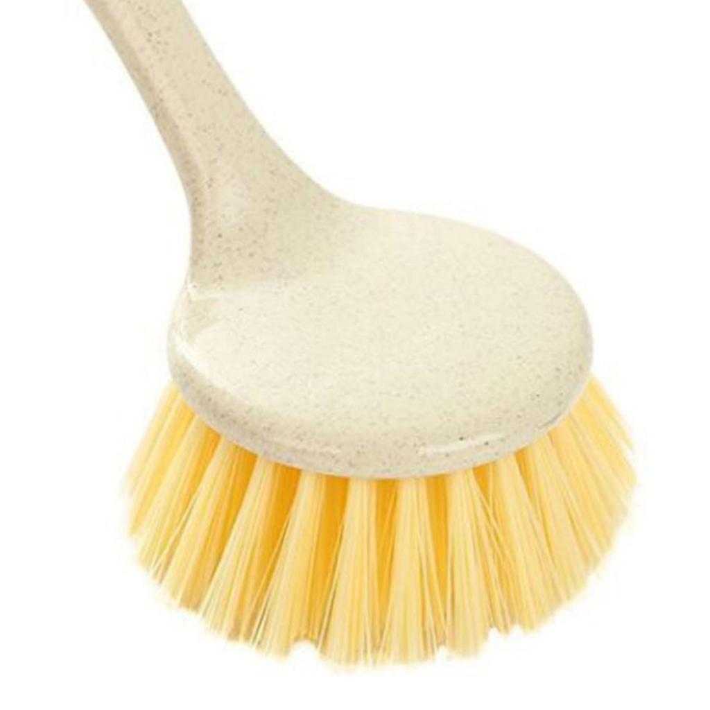 Dish Brush Long Handle Kitchen Scrub Brush Soft Bristles Comfortable Grip Pot Brush Reusable