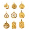 Stylish Gold Embossed Stainless Steel Pendant – Trendy European & American Jewelry Accessory