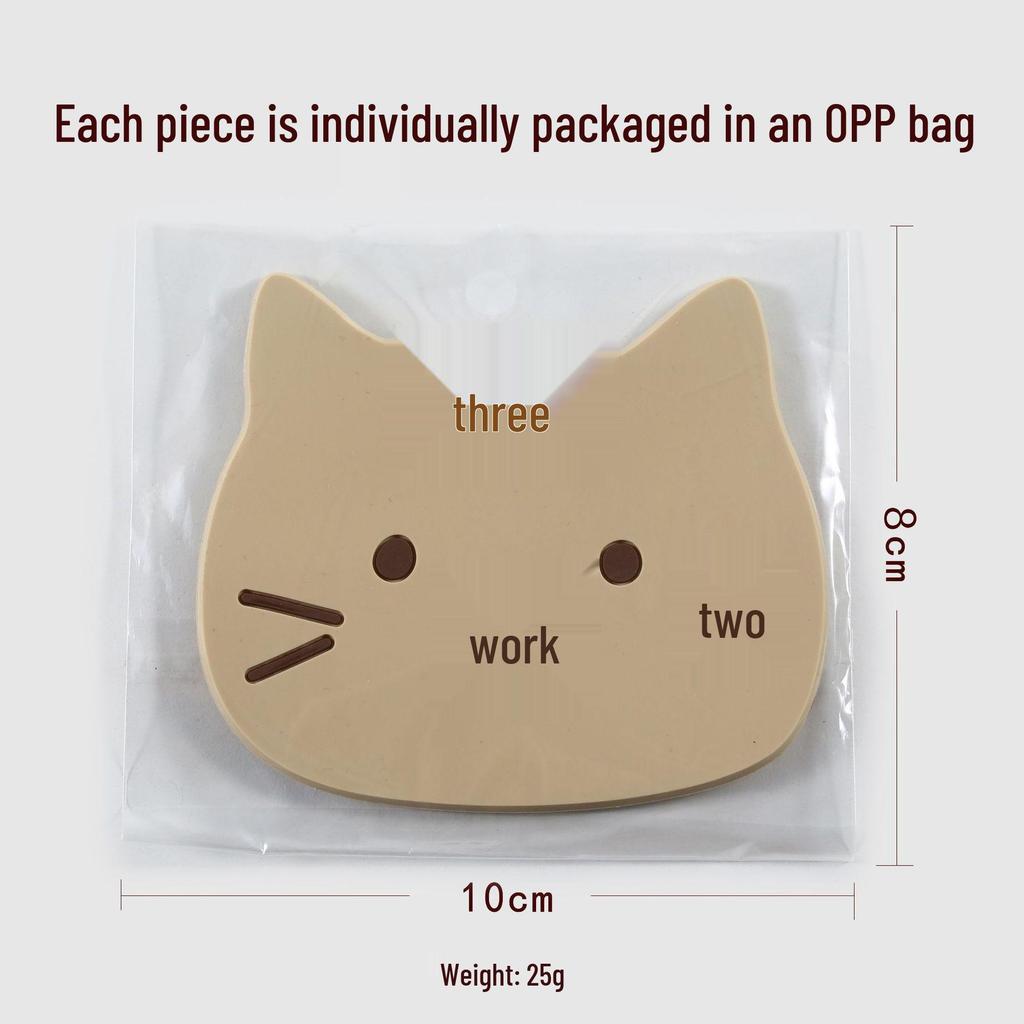Cute Cat Non-Slip PVC Coaster, Heat-Resistant Silicone Placemat for Cups and Bowls