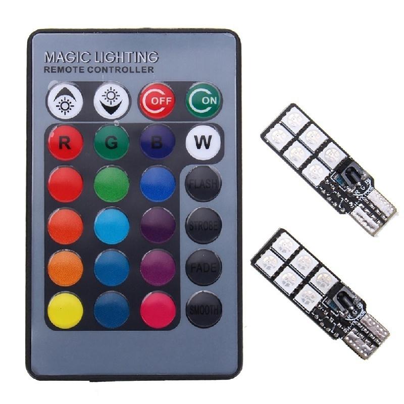 T10 12 SMD 5050 RGB LED Auto Keil Seitenlicht Leselampe Glühbirne Fernbedienung