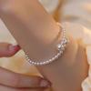 Glass Pearl Beaded Bracelet: Elegant, Adjustable, Light Luxury Fashion Jewelry with Elastic Fit