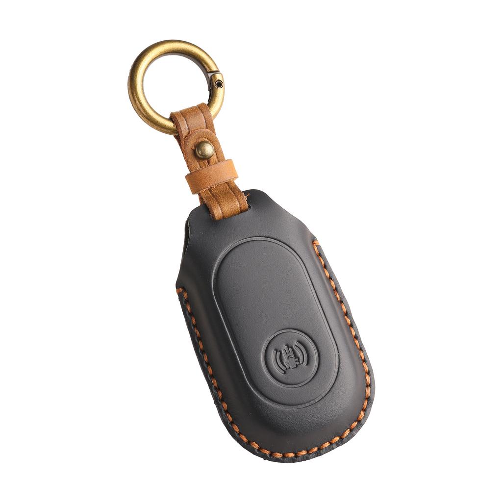 Leather key cover is suitable for Sanyang SYM motorcycle remote control key protection bag, genuine leather is purely handmade and retro.