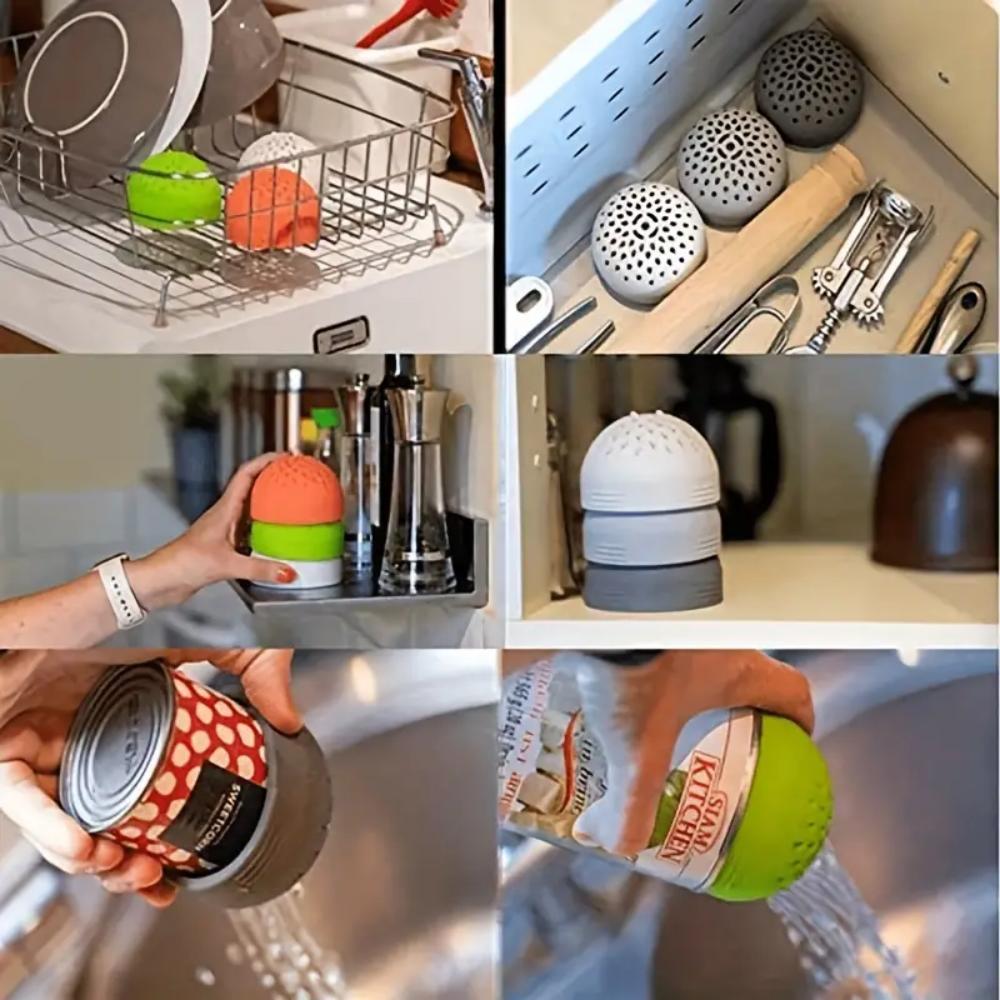 3-Piece Set: Silicone Jar Strainer, Multi-Function Mini Strainer, Food Mesh Jar Drain, Portable Kitchen Strainer for Home Use