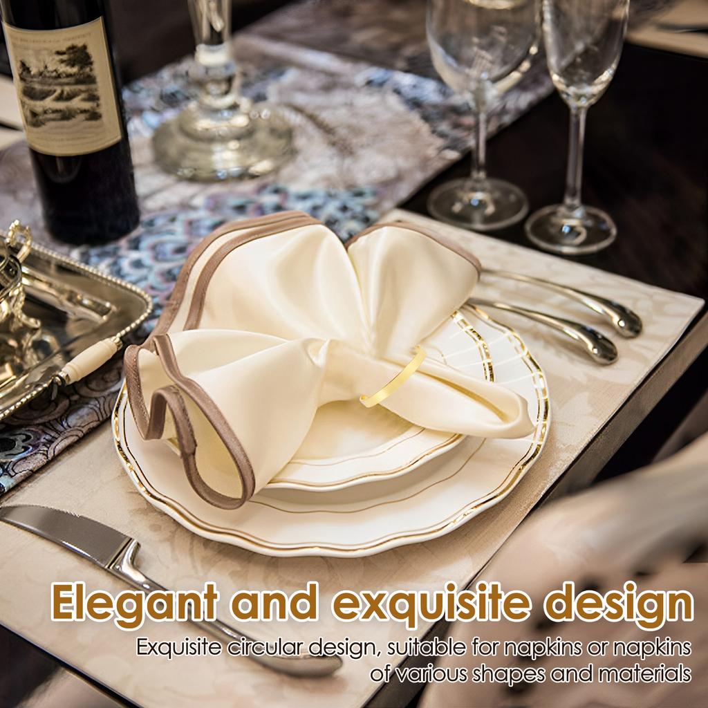 16/100 Metal Napkin Rings Delicate Gold Napkin Ring Rack Simple Napkin Buckle For Wedding Banquet Table Decoration Napkin Rings