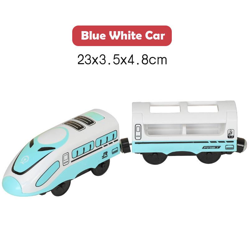Kids RC Electric Train Set Locomotive Magnetic Train Diecast Slot Toy Fit for Wooden Train Railway Track Toys for Children Gifts