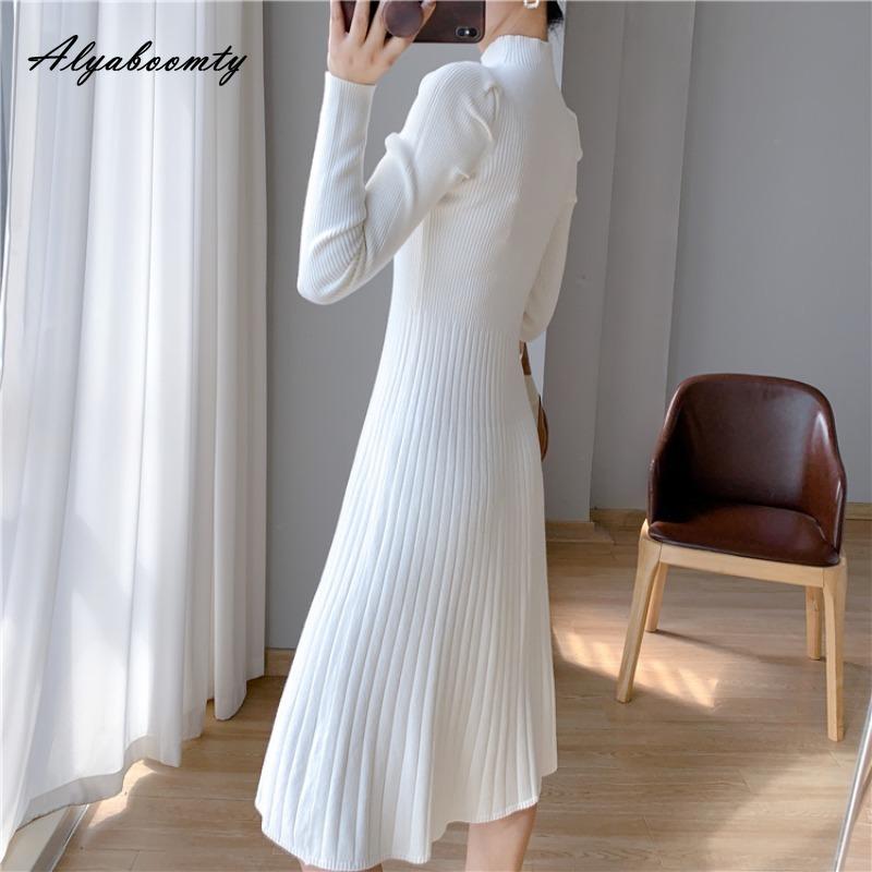 Donna Abito Shift Con Tasche Girocollo Manica Lunga Tunica Taglie - Foto 7