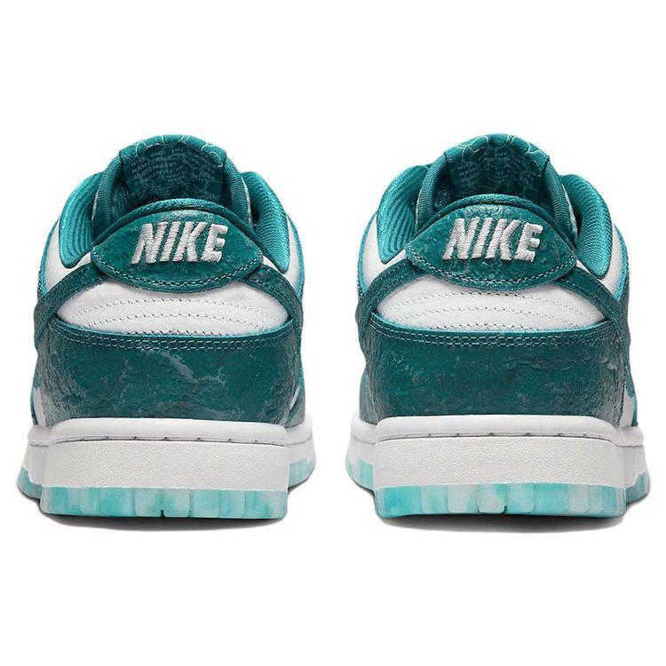 Nike Dunk Low Ocean Women's White Leather Textured Turquoise Overlays Casual Shoes DV3029-100