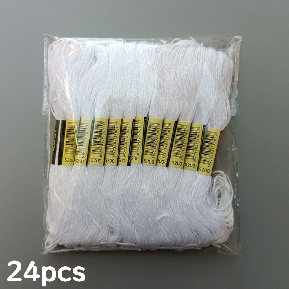 24Pcs 8 Meters Embroidery Hand Sewing Thread DIY Craft Cross Stitch Thread Embroidery Thread Polyester Cotton Sewing Tool