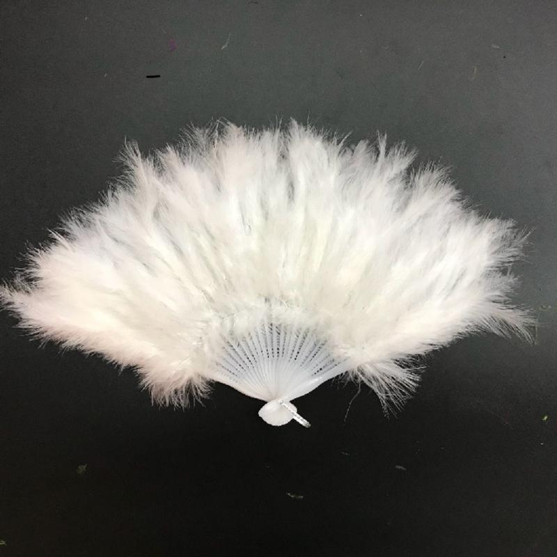 Folding Feather Fan Handheld Fairy Fan New Year Birthday Gift Supplies