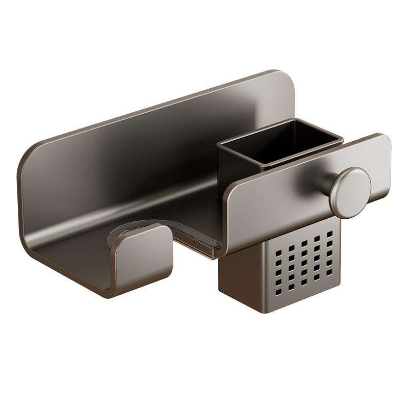 Modern Minimalist Wall Mount Hair Dryer Holder With Antislip Surface For Bathroom Storage