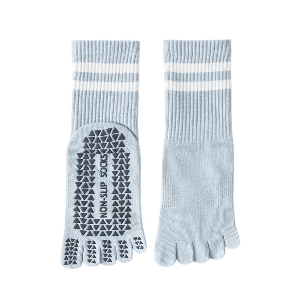 Anti-slip Women s Non-slip Yoga Socks Silicone Floor Toe Socks Indoor Socks Five-toe Socks Dance светло-синий