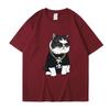 Summer Round Neck Cartoon Cute Big Boss Cat Printed Top Fashionable Casual Pure Cotton Short Sleeved Men's and Women's Unisex T-shirts