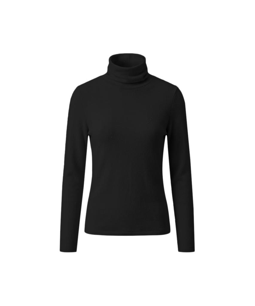 LEI AVERY Wool Tencel Warmer Turtleneck T-Shirt (Black)