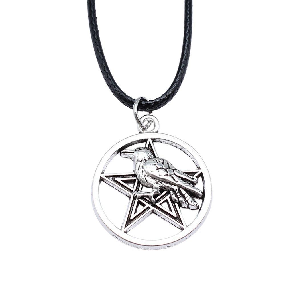 Star Pendant Necklace Vintage Minimalist Moon Sun Charms Cosmic Jewelry With 45cm Leather Chain
