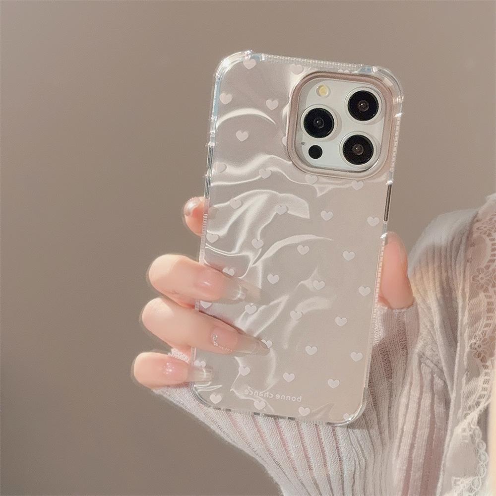 Simple Ins Love for IPhone 15 Apple 16 Phone Case 14pro Max Fresh 12 Hard 13 Water Ripples