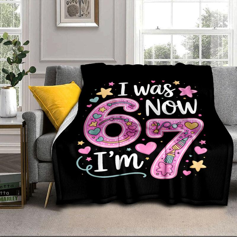 Summer Ice Cream Number 67 Portable Blanket/Soft Blanket Bedding Blanket Suitable for Travel Camping Living Rooms Offices Sofas Fan Gifts