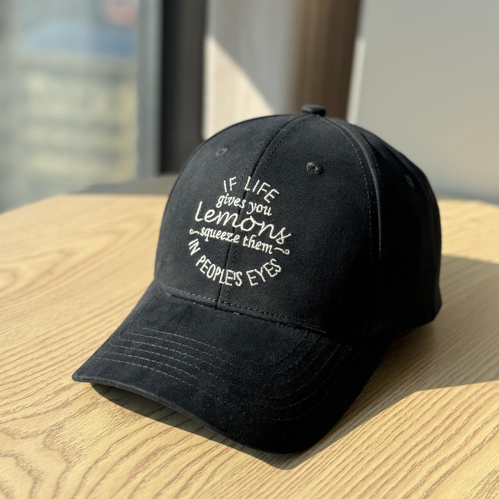 

New niche trendy brand embroidered hard-top baseball cap for women, versatile for sun protection and street shopping, new all-season duckbill cap Adult54-60Adjustable чёрный