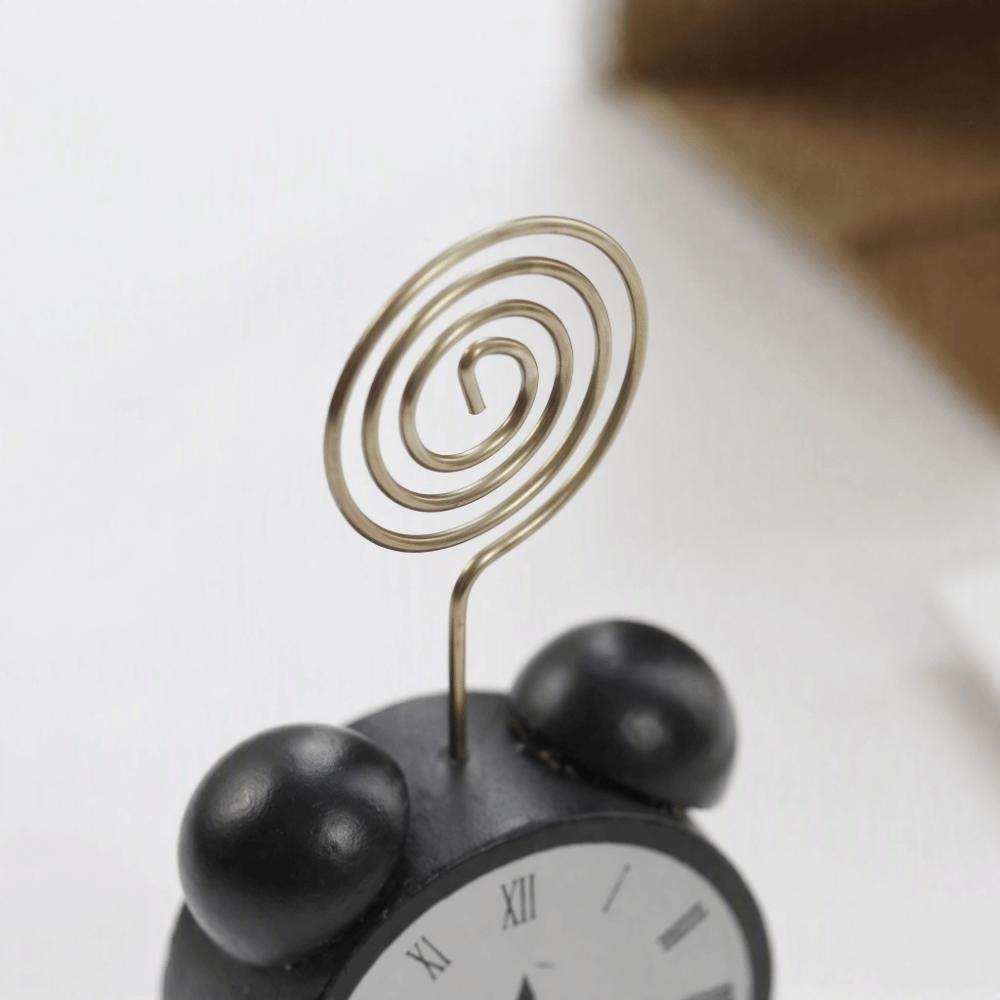 Balck Place Card Holder Wood Business Card Holder Cute Memo Clip Holder  For Home