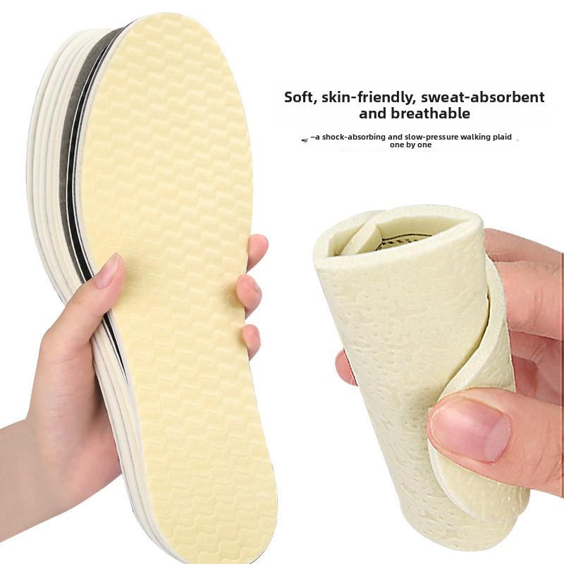 Casual Insoles Men's and Women's Four Seasons Can Be Cut Sports Sweat-absorbing 3MM Thick Embossed Non-woven Latex Insoles