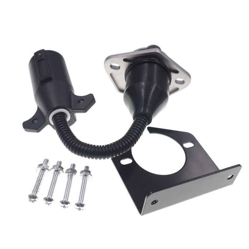 Trailer Connector Adapter 7 Pin For For AMERICAN Blade To Round Socket With High Compatibility And Stable Installation