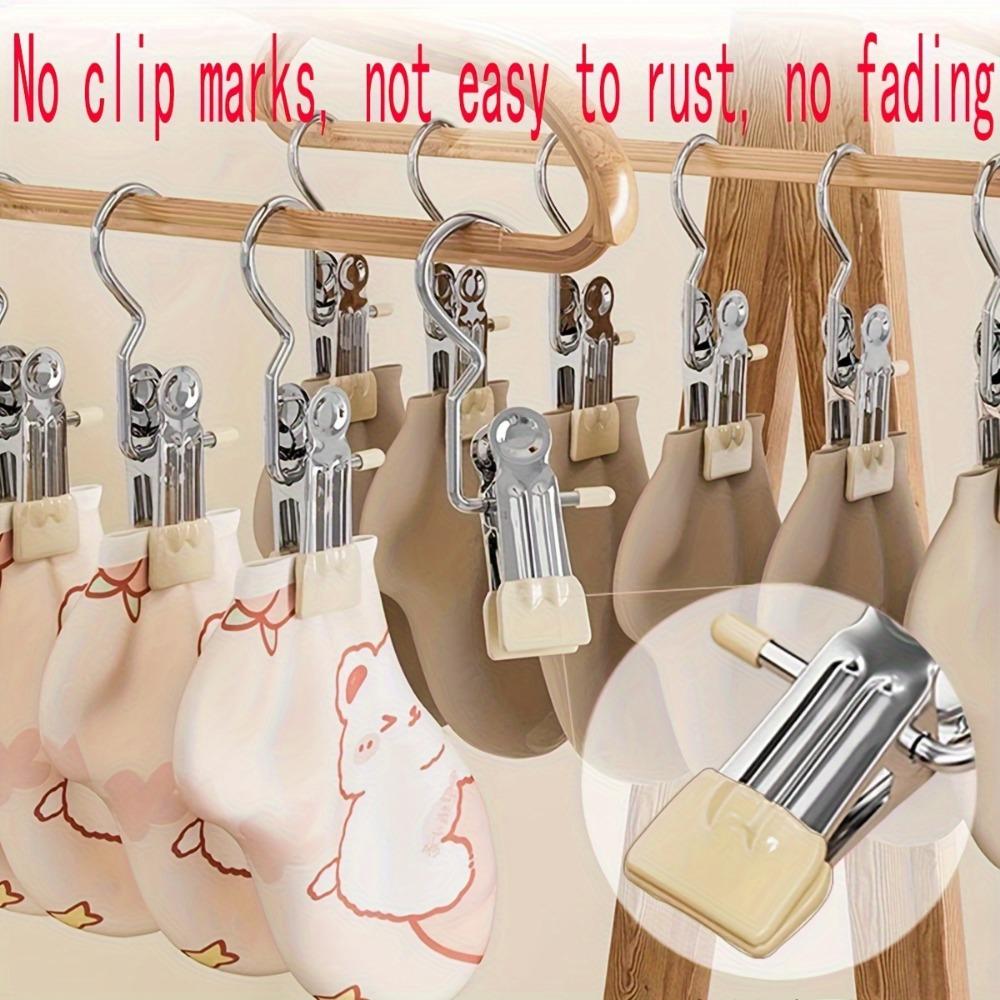 5-pack Three-word Clips Single and Double Glue Multi-function Hook Clips Stainless Steel Pants Clips Household Seamless Storage Metal Clothespins