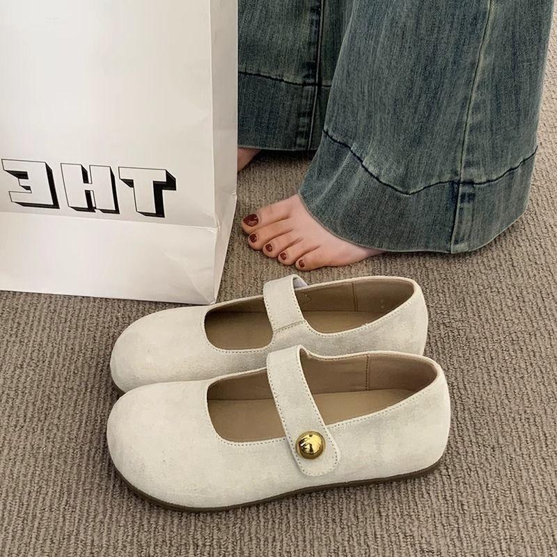 All-inclusive Shallow Mouth Flat-bottomed Doudou Shoes Women's Summer New Gentle Retro One-word Single Shoes
