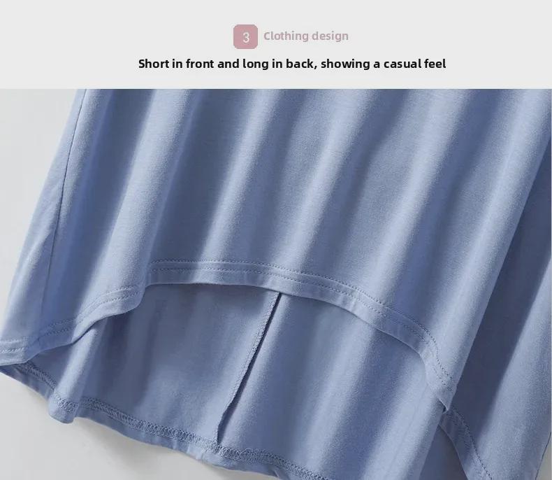 Women's Summer Modal Batwing Sleeve Top - Slimming, Loose, and Stylish.