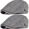 Winter Warm Retro BritishStyle Octagonal Hat Newsboy Cap,Men Solid Color Snowflake Wheat Texture Plaid Driving Cap for Gathering