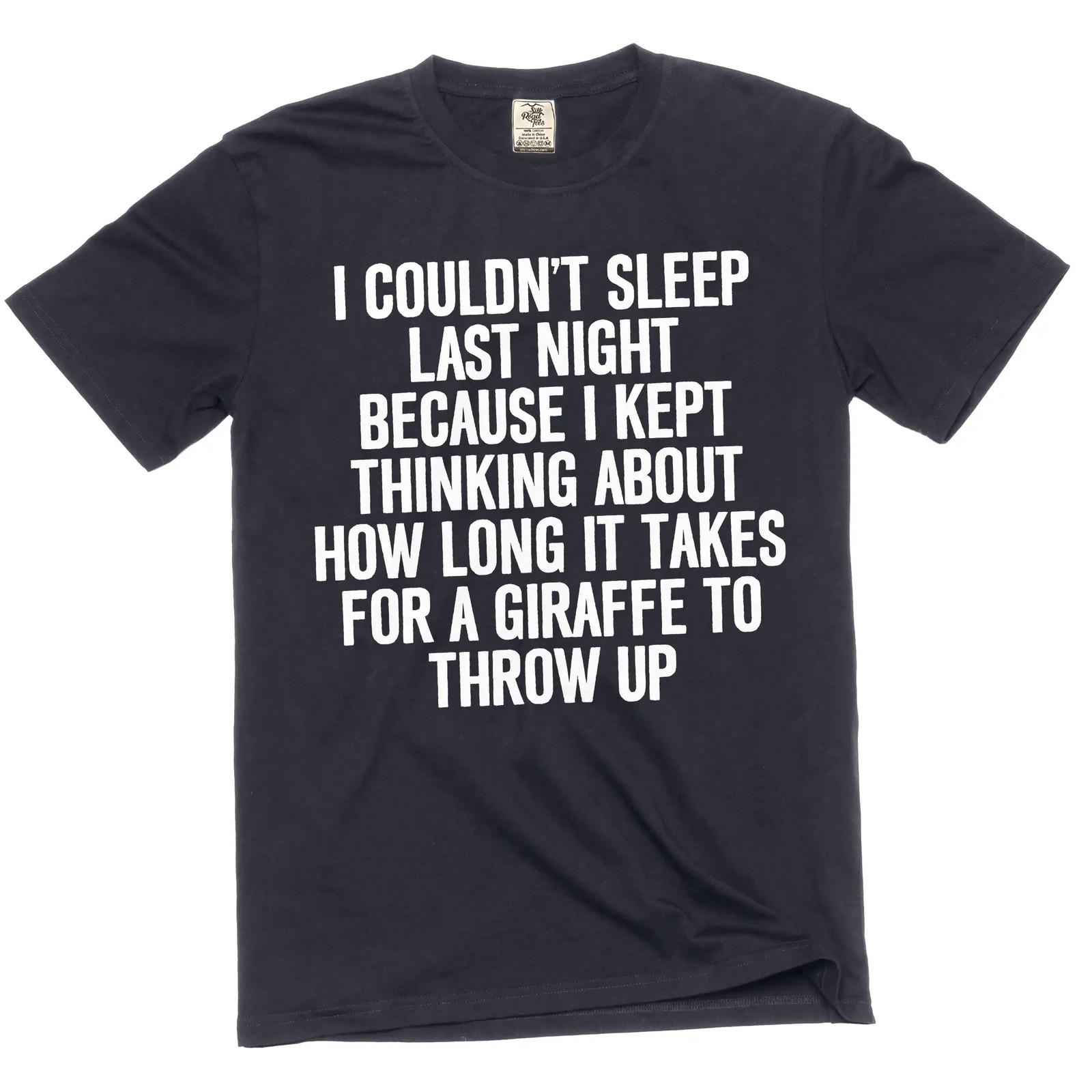 Men s Giraffe Throw Up Graphic T-Shirt – Funny Sleep Talking Tee S